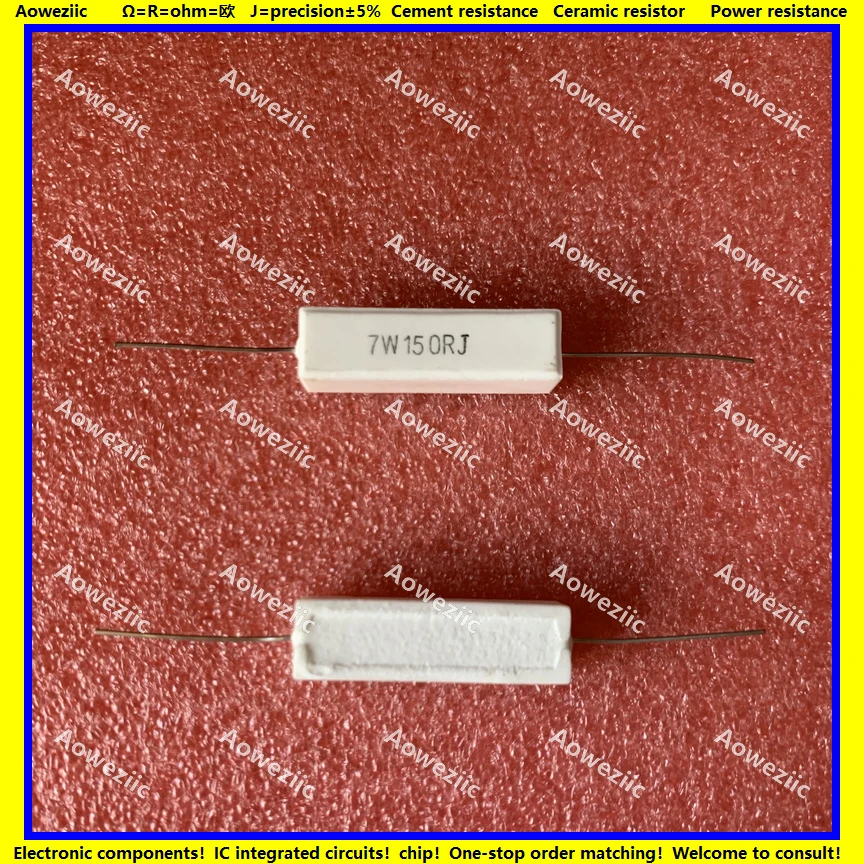 

10Pcs 7W150RJ 7W150ΩJ RX27 Horizontal cement resistance 7W150 ohm 150R 7W 150RJ Ceramic Resistance precision 5% Power resistance