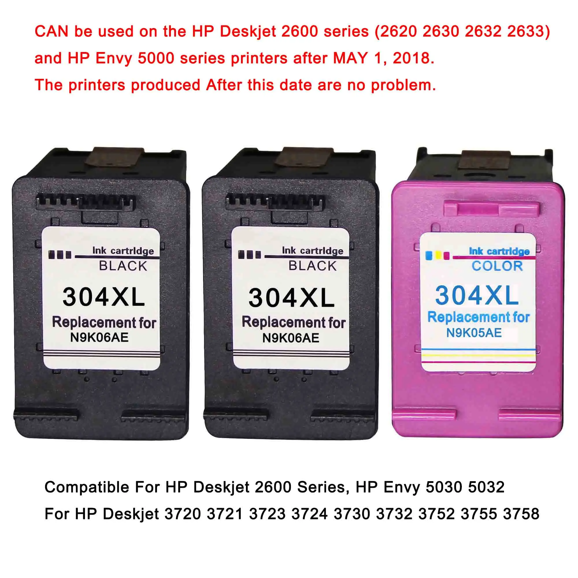 

Compatible Ink Cartridge 304XL new version for hp304 hp 304 xl deskjet envy 2620 2630 2632 5030 5020 5032 3720 3730 5010 printer