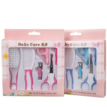 

Newborn Baby Kids Nail Hair Health Care Portable Baby Nail Clipper Comb Brush Set Grooming Brush Kit For Children