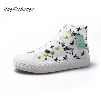 

Women's sneakers Spring 2020 New Stylish comfortable walking shoes Casual vulcanization Lace Up Bare feet High Gang Doodle Wild