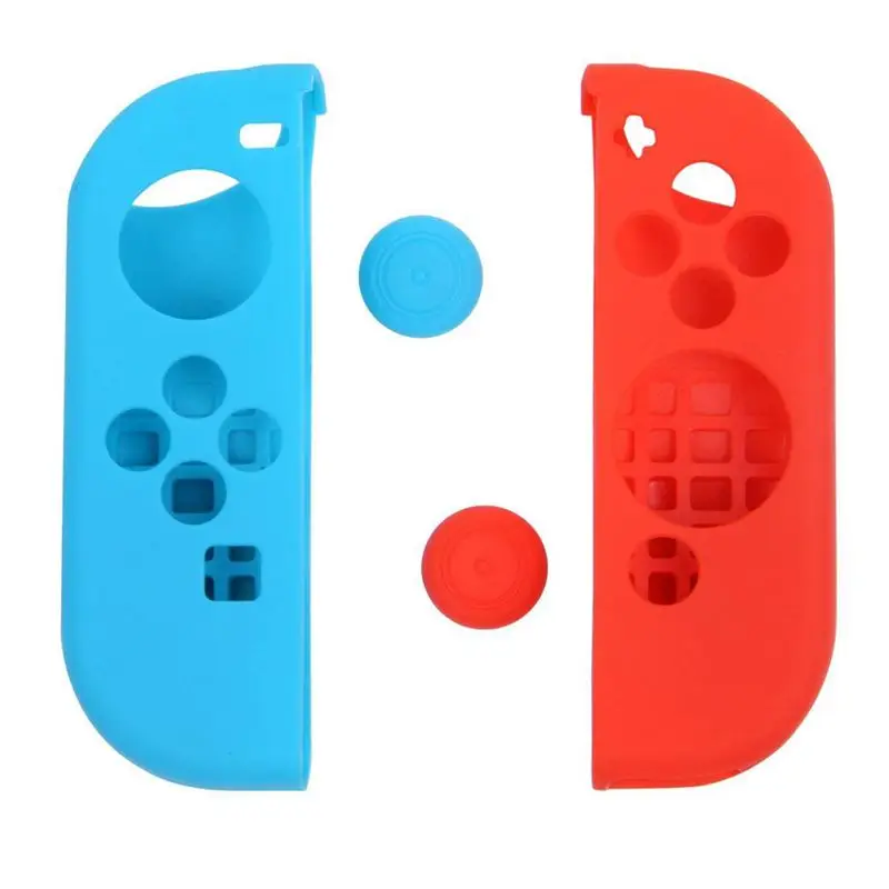 Горячая 3c-для Joy-Con гелевая защита с захватами для большого пальца крышки для nintendo Switch(синий+ красный