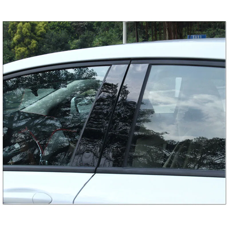 1 Set Black Pillar Posts Car Window Pillar Posts Cover Trim For Mazda 3