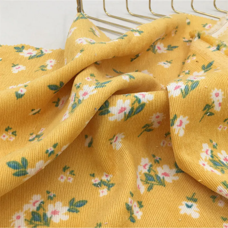 Half Meter Autumn Winter New Design Little Flower Print Cotton Corduroy Fabric For Shirt Coat Face Shoe Surface T1498 Half Meter Autumn Winter New Design Little Flower Print Cotton Corduroy Fabric For Shirt Coat Face Shoe Surface T1498