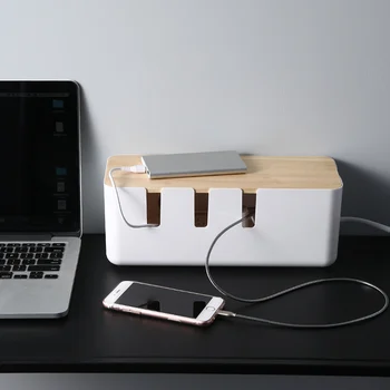 

Power Cord Storage Power Strip Wire Storage Case Anti Dust Charger Socket Cable Organizer Box Desktop Network Line Storage Bin