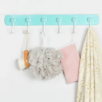

Colored viscose six-linked hook hook kitchen wall-mounted sticky hook door without punching rotation without trace strong paste