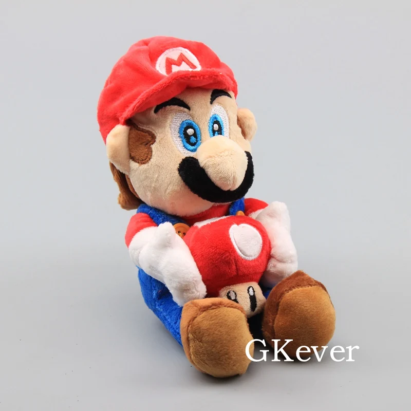 17 см Марио серии фигурка, плюшевая игрушка Кукла kawaii Марио и Луиджи, а также с грибным плюшевая игрушка для мальчиков, подарок на Рождество и день рождения