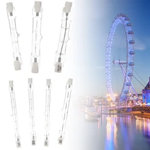 Вольфрамовая-йодная Лампа 220 V-240 V комнатное освещение энергосберегающая галогенная лампа прозрачная 80W домашнее питание для помещений и улицы