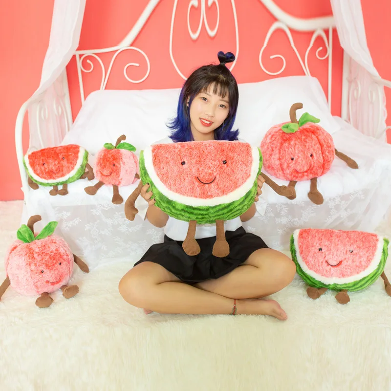 

Creative Expression Fruit Plush Toys Watermelon Cherry Pillow Living Room Domestic Ornaments Children Doll