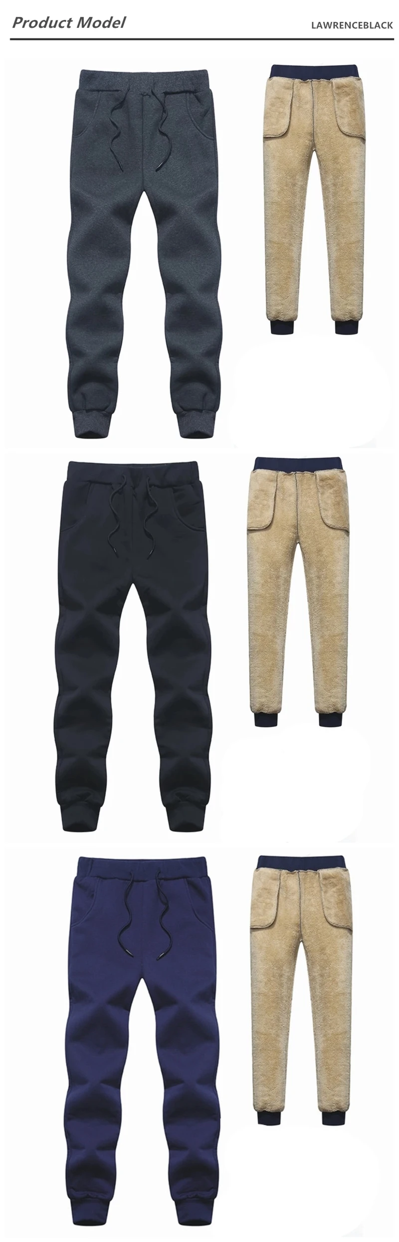 LAWRENCEBLACK Men's Lamb Wool Pants Men Cashmere Sweatpants Men Sportswear Sports Pants Male Winter Trousers Oversize 2021 8XL fishing pants