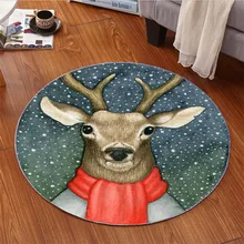 Мультфильм животных круглый кристалл бархат ковер журнальный столик для гостиной области одеяло зима Рождество Лось Спальня Кабинет стул подушки