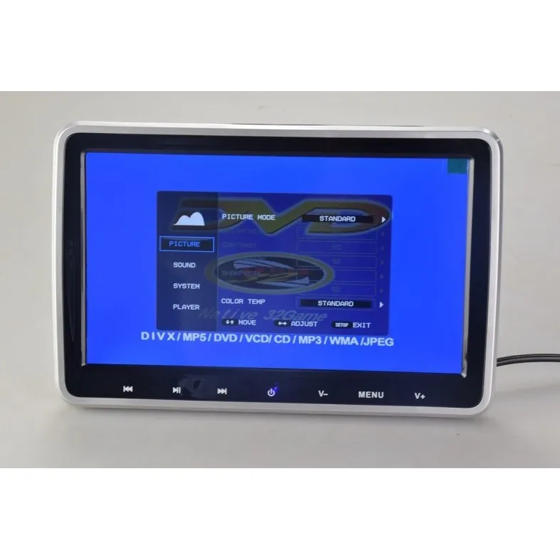Навесной монитор ERGO ER10VS(USB, SD, DVD, HDMI)(+ Двухканальные наушники в подарок