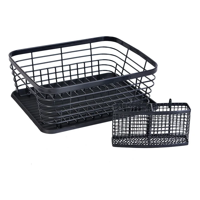 

1pc Stainless Steel Storage Rack Organizer Storage Basket Drying Rack With Drip Tray Kitchen Organizer Storage Basket
