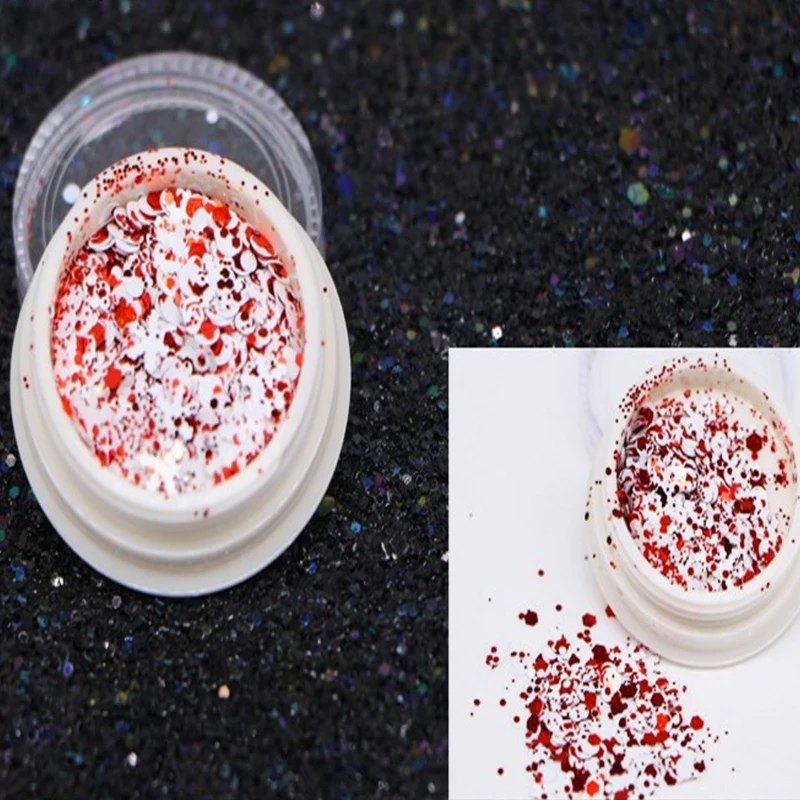 

6Box/set Nail Snowman Snow Flake Christmas Collection Holographic Glitter Flake Art Sequin Sticker Decals DIY Nail Tip Art Flake