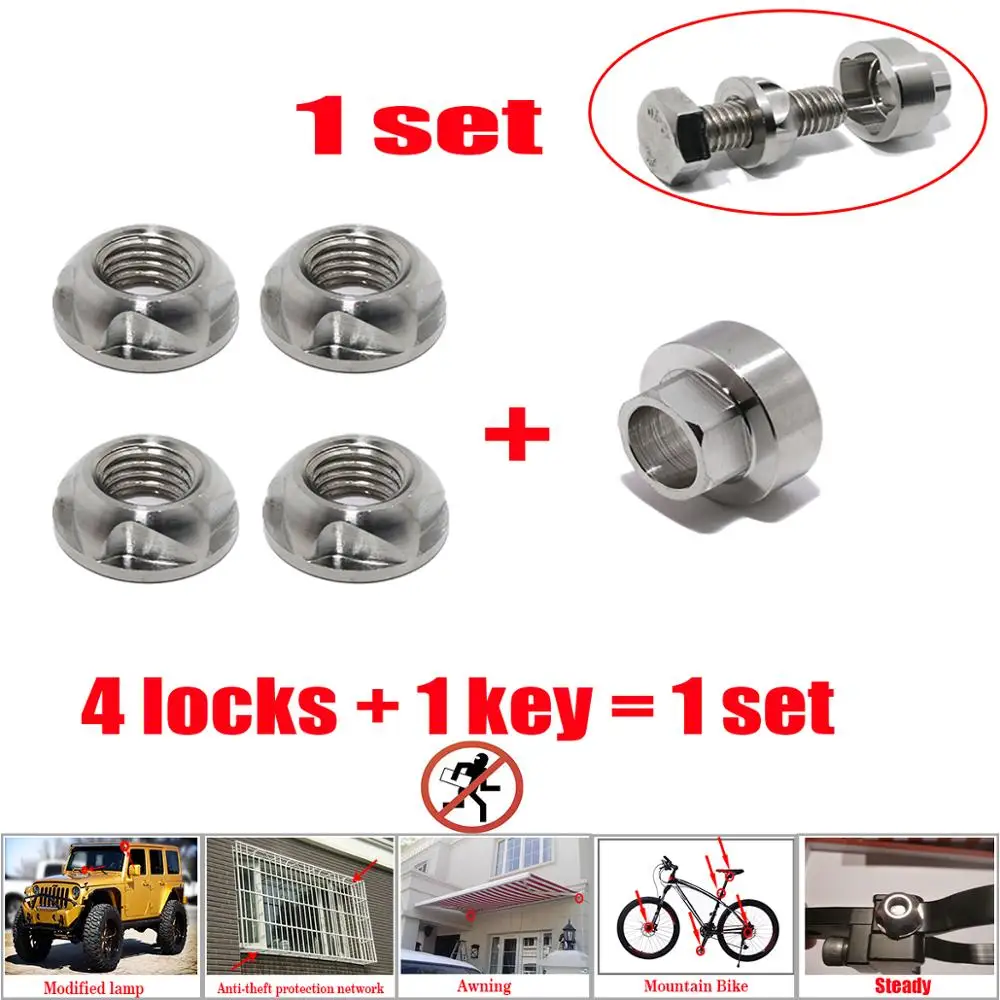 M6 M8 M10 M12 M14 Nut Security Anti Theft Screws Nut304Stainless Steel Mountain Bike Awning Screw cap For Car Styling LED Lights |