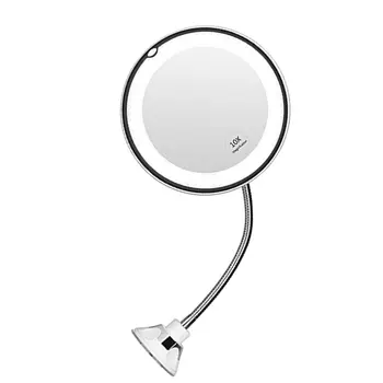 

Led Makeup Mirror With Light Folding Double Wall Mount Vanity Mirror 10x Touch Dimming Mirrors Suction Design