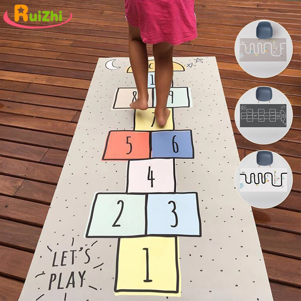 Ruizhi детский игровой коврик в клетку для прыжков нескользящий плотный ползания