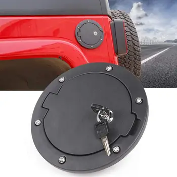 

Car Fuel Filler Door Cap Gas Tank Cover Replacement for Jeep Wrangler JK 2007-2017 With Key Auto Accessories