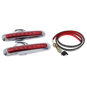 

2Pcs 9 Led Side Marker Lights Tail Lamp Car Truck Trailer Rear Lights Parking Light Red & 1Pcs Black Brake Light