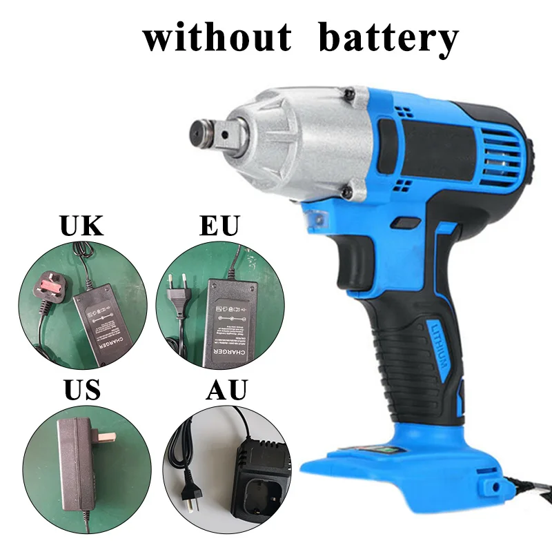 LED Electric Impact Wrench Without Battery Rechargeable Maintenance Accessories