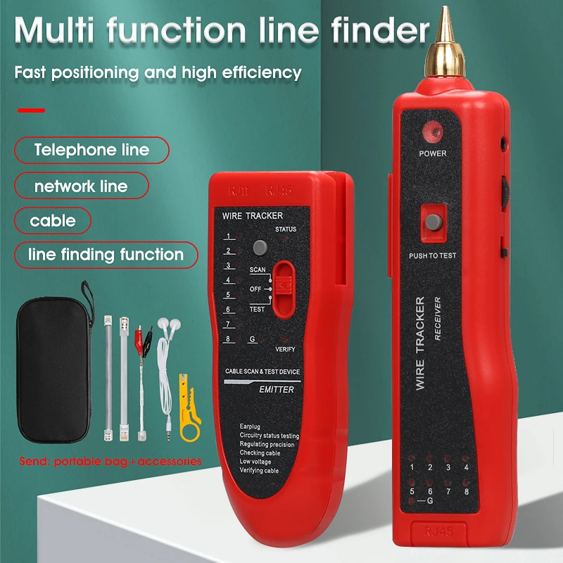 RJ11 RJ45 Cat5 Cat6 Telephone Wire Tracker Tracer Toner Ethernet LAN Network Cable Tester Detector Line Finder fiber optic equipments