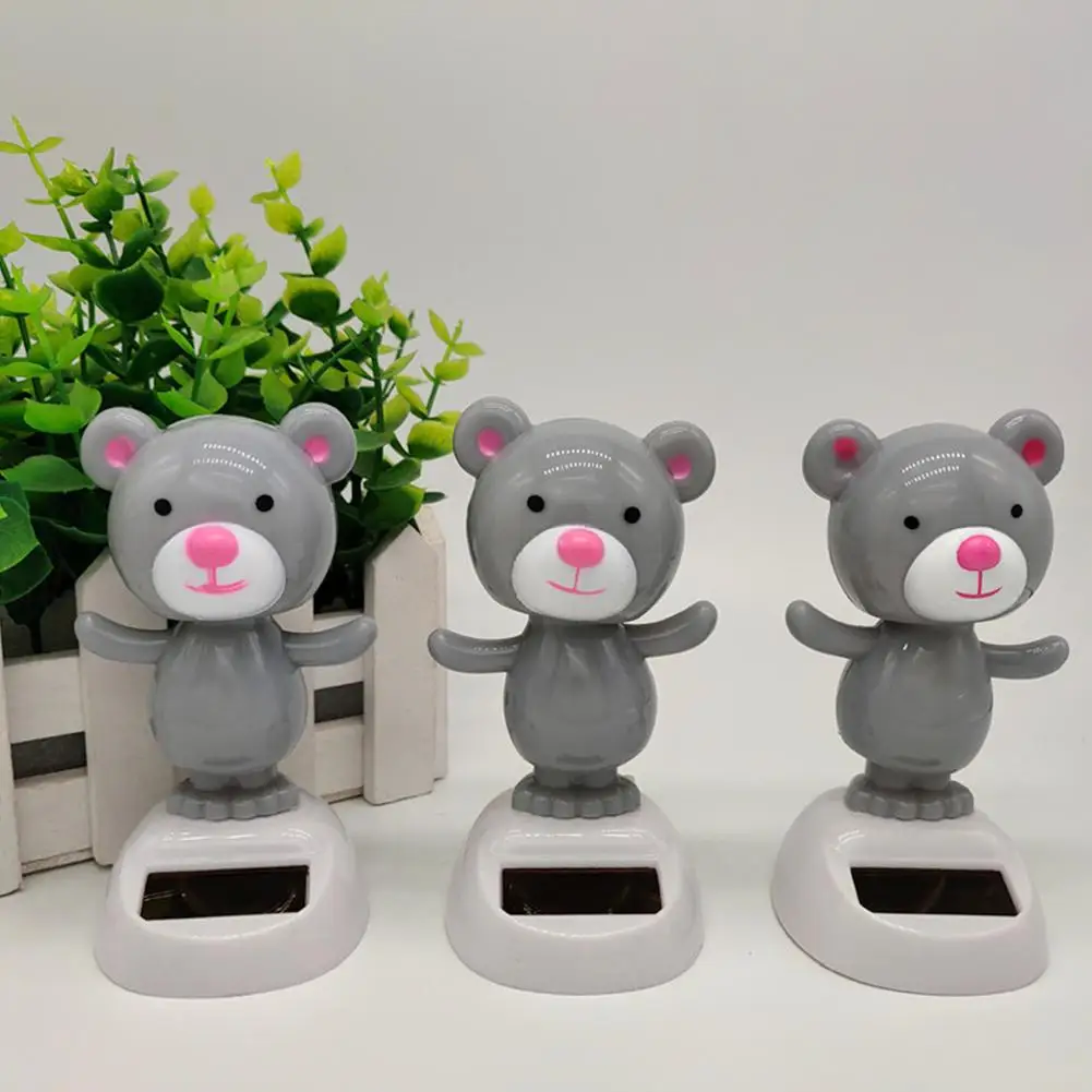 

Yfashion Solar Energy Ornanment in Car Automatic Swinging Bear Car Interior Decoration