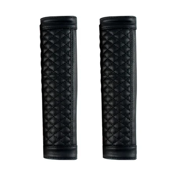 

2pcs PU Leather Universal Vehicle Auto Cushion Travel Car Protector Strap Safety Crash Proof Shoulder Pad Seat Belt Cover Soft