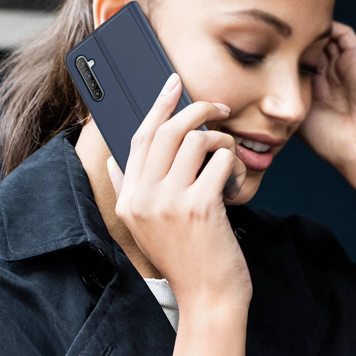 Чехол из искусственной кожи для телефона Oppo Realme XT Ультратонкий чехол книжка с