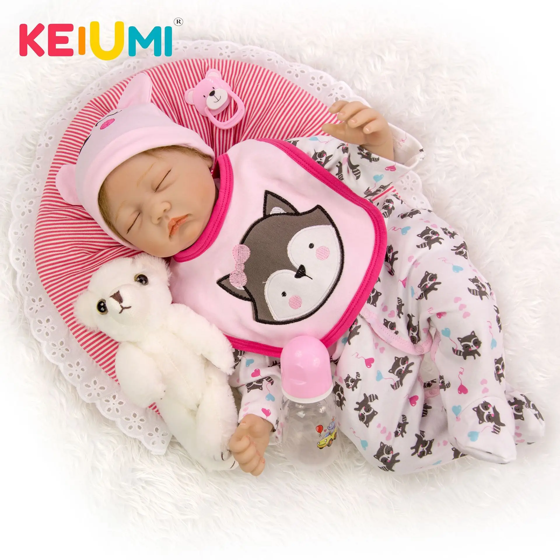 

Keiumi 22-Inch Cloth Body Reborn Baby Doll Reborn Baby 55cm Model Infant Hot Selling