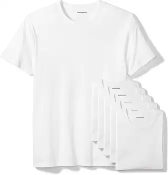 

2020 Men's 6-Pack Crewneck Undershirts Short Casual Cotton O-Neck