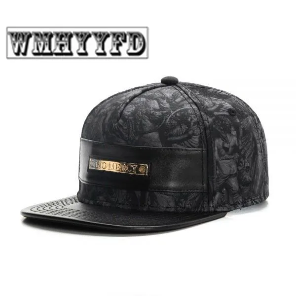

Wmhyyfd Brand Lederen Metalen Herfst Snapback Hats Hiphop Hoofddeksels Mannen Vrouwen Volwassen Outdoor Casual Zon Baseball cap