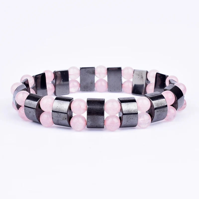 Fashion Energy Hematite Magnetic Bracelets Men Nature Silver color Hematite Charm Bracelets for Women High Polish Energy Jewelry