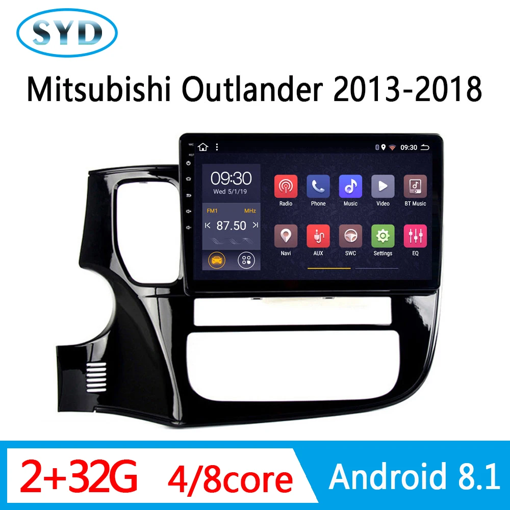 Автомобильный DVD для Mitsubishi Outlander XL автомагнитола 2013-2018 центральный