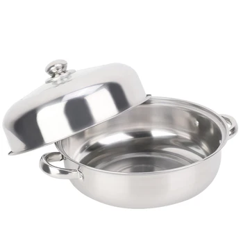 

28CM Stainless Steel Single Layer Stockpot Hotpot Food Steamer Pot Cookware Household Cooking