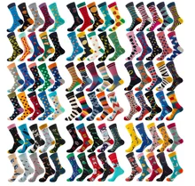 New Spring Creative Cotton Popular Logo Men Compression Socks Tube Casual Happy Socks