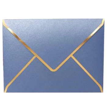 

15/Piece, 190mmx140mm Hot Stamping Envelope 250G Pearl Paper Wedding Business Invitation Envelope,Blue 19cmx14cm