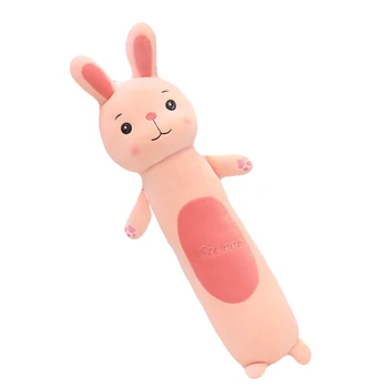 

50-110cm Cute little white Rabbit plush toy rabbit doll on the bed holding a sleeping long pillow doll girl