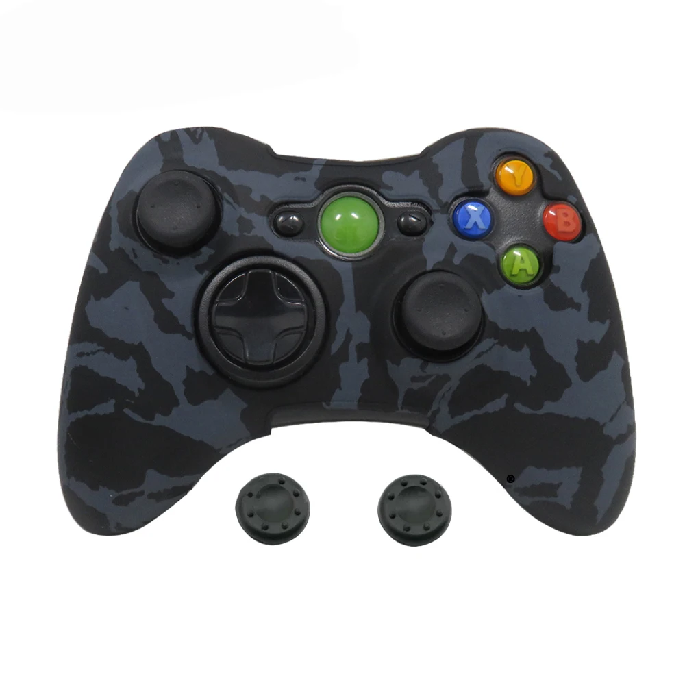 ZOMTOP защита для переноса воды с принтом кожи для Microsoft Xbox 360 проводной/беспроводной контроллер силиконовый чехол Крышка крышки - Цвет: Black Camo