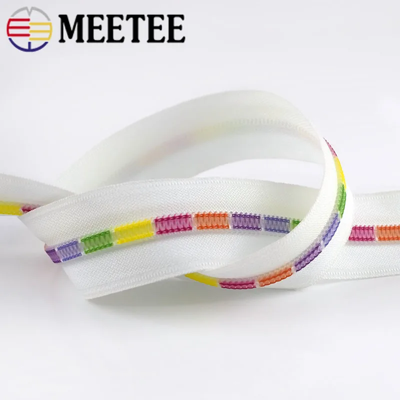 Meetee 2/5/10 метров 5# разъемная застежка-молния белый Цветной зубов катушки нейлоновые застежки-молнии для шитья одежды сумок Декор застежкой-молнией DIY Repair аксессуары ZA026