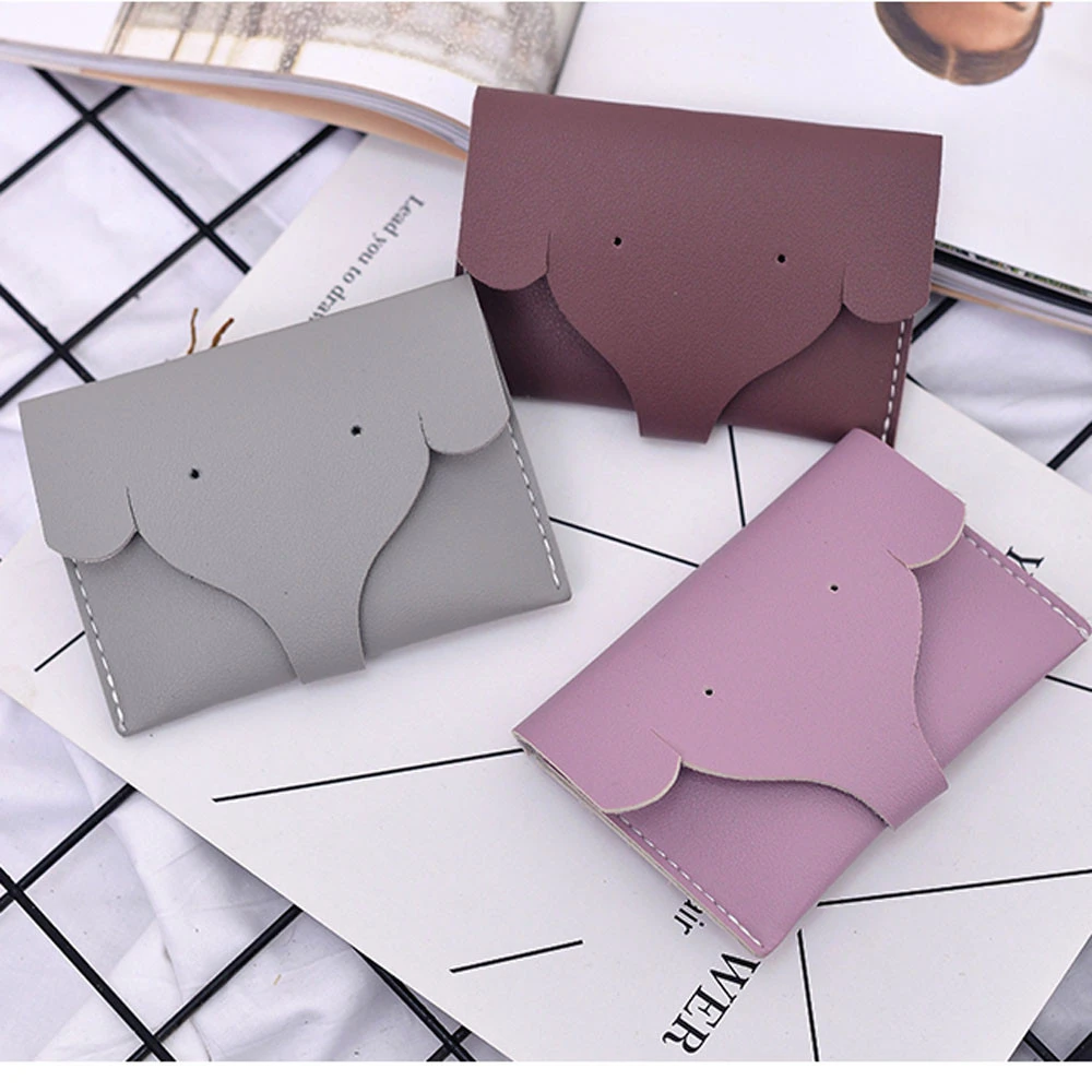 PU Mini Cute Carton Animal Head Elephant Hasp Coin Purse Wallet Bag Handbag Money Card Holder For Girl Gift 816