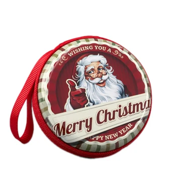 

Coin purse carton Christmas mini round purse for coin send colors randomly