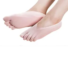 Новое поступление; носки-тапочки с пятью пальцами; невидимые однотонные носки; носки-башмачки; женские силиконовые невидимые хлопковые носки