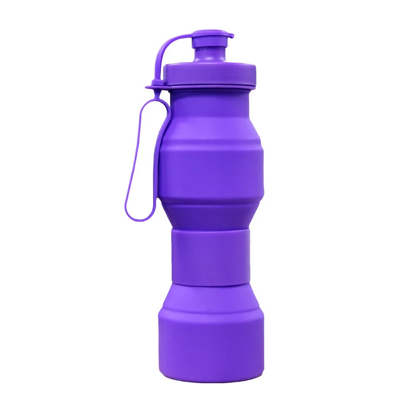 Purple Новые Креативные сдавливаемые регулируемые бутылки для воды, складные бутылки для спорта, путешествий, альпинизма, пешего туризма, бутылки для напитков, чайник 800 мл - Цвет: Purple