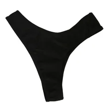 Сексуальные бразильские Плавки бикини, женская одежда для плавания, трусики-стринги с низкой талией, купальный костюм, одноцветные трусы бикини