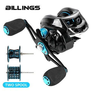 

BILLINGS 7.2:1 High Speed Baitcasting Reel 222g 8+1BB Super Long Casting Fishing 8KG Max Drag Carp Fishing Tackle Doble Spool
