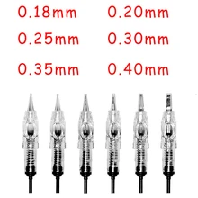 Картриджи 0,18/0,20/0,25 мм 1RL Легкое нажатие Одноразовые стерилизованные, Перманентный макияж, иглы картриджа советы для бровей, губ, Игольный