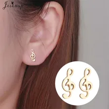 Jisensp новые милые музыкальные ноты из нержавеющей стали серьги с простым дизайном панк музыкальные Джерси для женщин девочек дружеский подарок