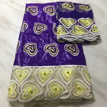 

New Arrival Beads African Bazin Riche Getzner Fabric With Embroidery Lace Tissu Bazin Riche Dress Material Nigerian Gele Headtie