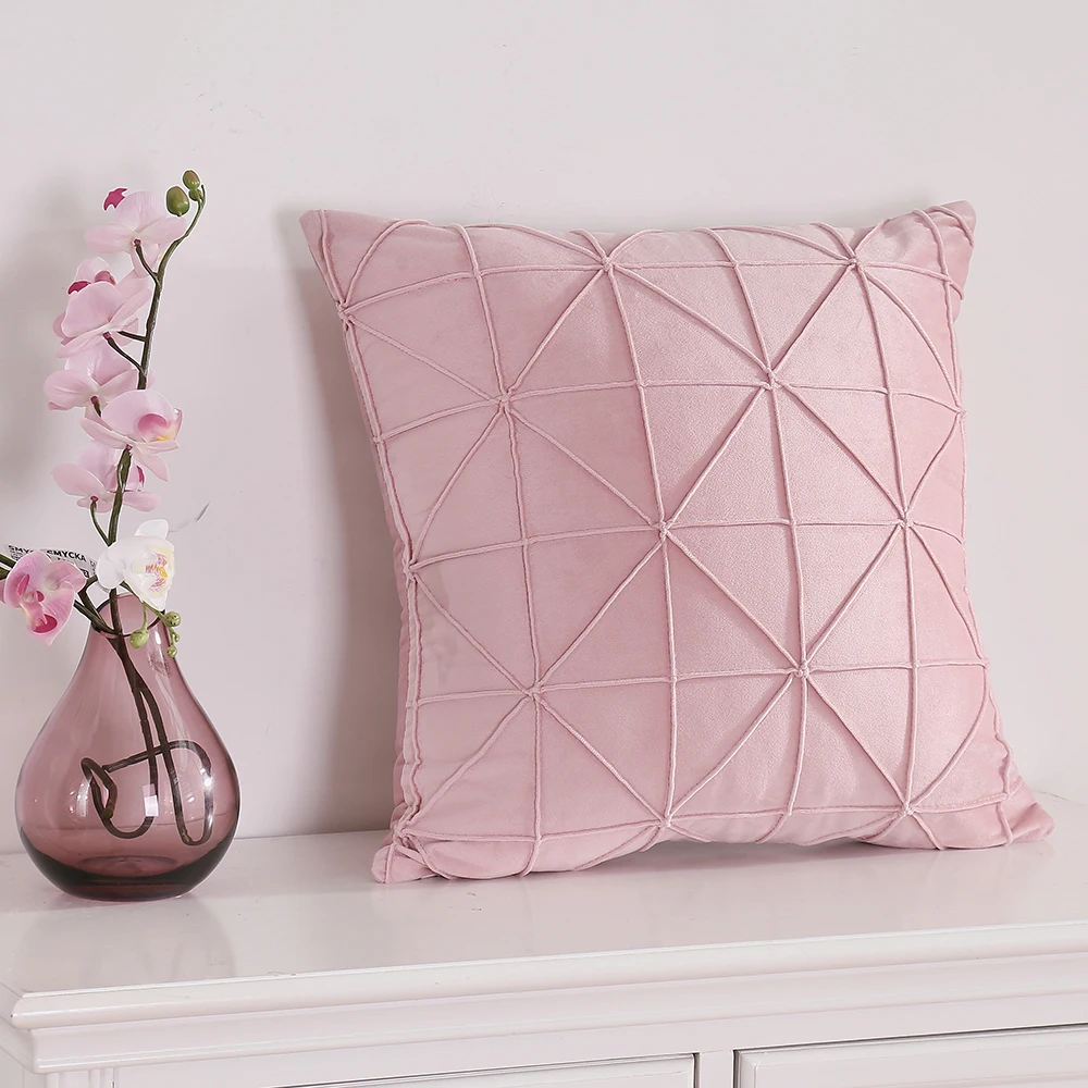 45x45 см/55x55 см, Роскошная мягкая бархатная наволочка для подушки, однотонный чехол для подушки, декоративная наволочка на заказ, Клубные наволочки - Цвет: Pink