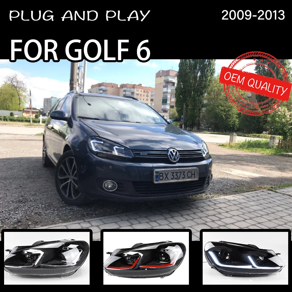 ヘッドライト Vw ゴルフ 6 MK6 2009-2013 車 автомобильные товары LED