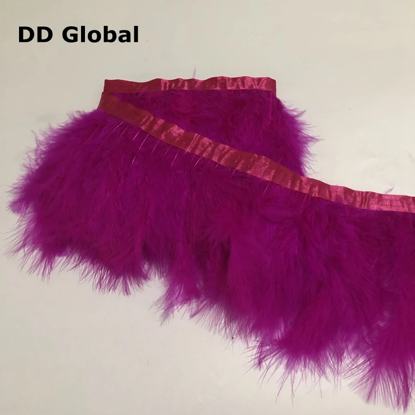 2 м бирюзовые синие перья бахрома 6-8 дюймов ширина перья марабу кружева натуральные планки полоски diy свадебный карнавальный Декор боа - Цвет: hot pink
